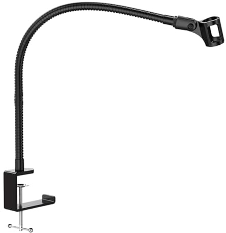 Mikrofon Arm Ständer Drehbares Und Dickes Rohr | Gooseneck Mikrofonstativ mit Klemmbefestigung für den Tisch Für Podcast, Gesang, Live-Streaming, , Meeting und Fernlernen