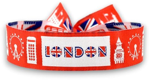London Armband | Design London, Union Jack, Big Ben und Rote Kabine, Souvenir, britisches Souvenir, verstellbar