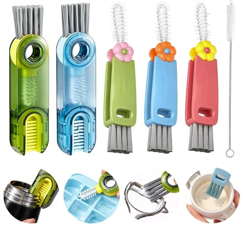6pcs 3 in 1 Bottle Brushes for Cleaning, 14×2×3.5 cm, Water Bottle Cleaning Brush, Bottle Cleaning Brush with Multiple Size Options, Compact Design for Various Container Cleaning Needs