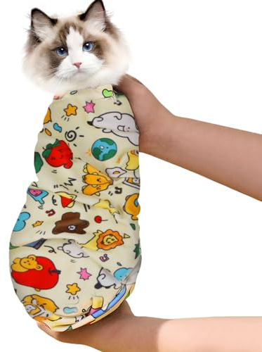 1 PcsCat Wrap for Grooming, Cat Grooming Kit | Cat Grooming Wrap Anti-bite & Anti-scratch Cat Restraint BagCat Swaddle WrapsCat Blanket(70 x 70 cm)
