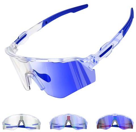 Winyoher Selbsttönende Fahrradbrille für Herren Damen -Photochromic Sportbrille UV400 Schutz Sonnenbrille für Radfahren Ultraleicht Laufbrille MTB Laufen & Outdoor-Sport Wandern Angeln