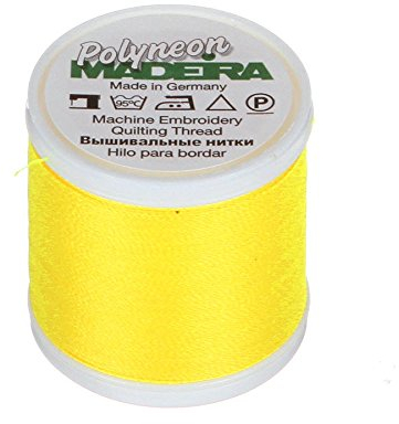 MADEIRA 9845-1883 2-lagiges Polyneon-Polyester-Stickgarn, 40 wt/135 d, 440 yd, Neon Sun