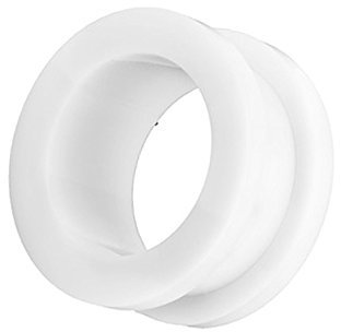 Piercingfaktor Flesh Tunnel Ohr Schraub Ear Plug Piercing Kunststoff Acryl Schraubverschluss Rund Creole 16mm Weiß