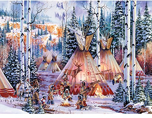 Bits and Pieces - 1000 Piece Glow-in-the-Dark Puzzle - The Bear Spirit, Native American - by Artist Kirk Randle - 1000 pc Jigsaw
