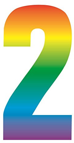 High Quality Modern Trendy Wheelie Bin Self Adhesive Number Stickers For Doors Shops Office Cafe Hotels Dustbin [ Number 2 ]