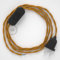creative cables Cordon pour Lampe, câble TM05 Effet Soie Doré 1,80 m. Choisissez la Couleur de la fiche et de l'interrupteur! - Noir