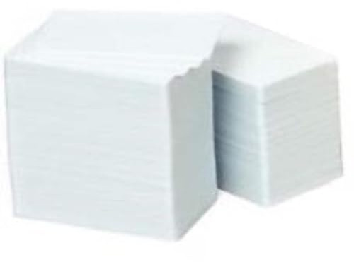 ZEBRA Card, Food Safe PVC, 30 Mil White/White, Glossy, 500 / Box, 800050-167 (White/White, Glossy, 500 / Box)