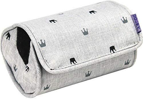 Original Dooky Arm Cushion Crowns Polsterkissen Armschoner mit Klettverschluss für Babyschale universale Passform, grau