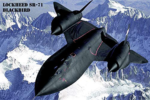 1art1 Kampfflugzeuge XXL Poster Lockheed SR-71 Blackbird Über Der Sierra Nevada Plakat | Bild 120x80 cm