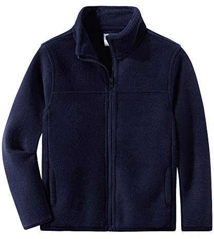 Spring&Gege Ragazzo Giacce in Pile Polare con Zip Fleece Jacket Tinta unita all'aperto per Bambino, blu navy, 9-10 anni