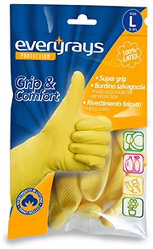 EVERYRAYS Guanti Grip&Comfort in lattice felpato con bordo antigoccia, taglia L 8-8 1/2