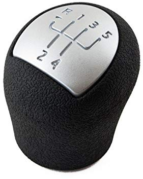 Schaltknauf Schwarz Silber 5-Gang Für Logan Clio Twingo Kangoo