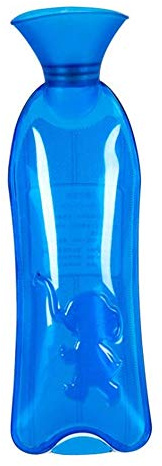 Uteruik Clear Long Hot Water Bottle with Elephant Printing 1L, 1pcs (Navy blue)