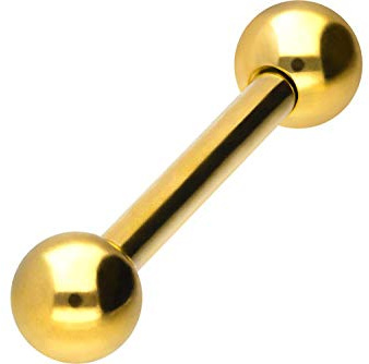 PIERCINGLINE Chirurgenstahl Barbell | 2 KUGELN | Piercing Stab Brust Intim Ohr Zunge | Größen & Farbauswahl