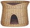 Katzenkorb zum Schlafen – Katzenhütte Indoor – Größe XL: 70 cm oval – Katzenhöhle aus Weide – Zweistöckiger Hunde – oder Katzenbett mit waschbaren Kissen in Brown – Natürliche Korbfarbe