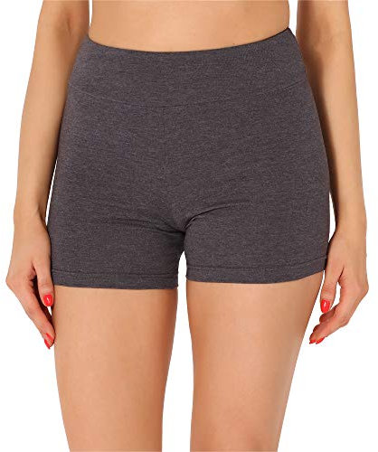 Merry Style Damen Shorts Radlerhose Unterhose Hotpants Kurze Hose Boxershorts aus Baumwolle MS10-359(Dunkelmelange,XS)