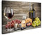 islandburner Cuadro en Lienzo Bodegón de Vino y Queso Cuadros Modernos Decoracion Impresión Salon