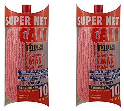 Super Net Cali Fregona de Microfibras Color (Rosa, 2 Unidades)
