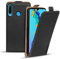 Verco Flip Cover für Huawei P30 Lite Case, Flipstyle Schutzhülle für Huawei P30 Lite Hülle Kunstleder Tasche vertikal klappbare Handyhülle, Schwarz