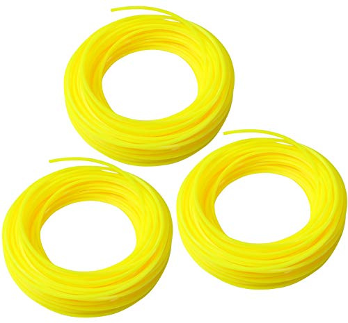 AERZETIX - C47022 - Set mit 3 Nylonschnur 1.65mm x 15m für Rasenmäher/Trimmer - Profil Quadrat - Ersatzseil für Freischneider/Unkrautvernichter - Rasen/Grasschneider - aus Kunststoff