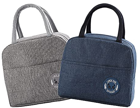 Bestevery 2 Stück Lunch Tasche, Picknick Tasche, Thermotasche Klein, lunchpaket Kühltasche, Picknick Handtasche, Tragbare Kühltasche für das Mittagessen, für Frauen, Erwachsene, Studenten und Kinder