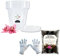 GebEarth - Orchideen-Umtopf-Set: transparenter Orchideentopf, 4 Drainagelöcher und Untersetzer + Orchideenspezifische Blumenerde 1L, Gartenhandschuhe (14cm)