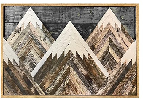 FUFRE - Quadro decorativo da parete in legno, decorazione artistica in legno di Montagna, decorazione da parete per ufficio a casa
