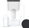 Wessper Caraffa Filtrante di Vetro con 1 Cartuccia Aquaclassic (Compatibile con Brita Classic), Elimina Cloro, Impurità e Metalli Pesanti, 3 Litri, Nero