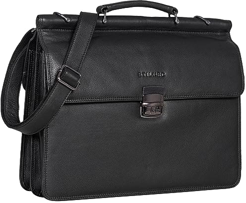 STILORD 'Stephan' Laptoptasche 15,6 Zoll Herren Leder Businesstasche Office Bag Umhängetasche Leder-Tasche Business Aktentasche Herren, Farbe:schwarz