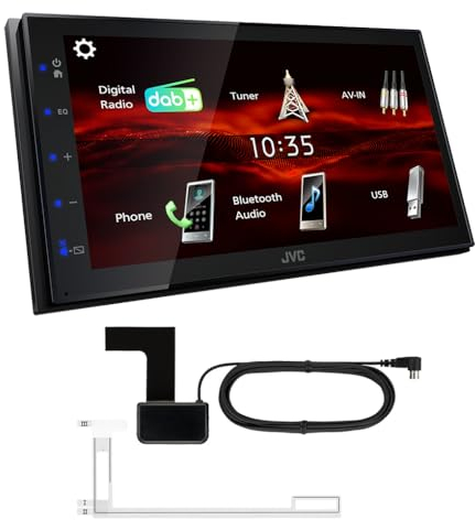 MEDIADOX 6,8 (17,3 cm) Digital Media Receiver mit DAB+ & Bluetooth (USB, 3 x Pre-Out 2V, iPod/iOS-Steuerung, 4 x 45 Watt, Blaue Tastenbeleuchtung inkl. DAB+ Antenne) von JVC (KW-M180DBT)