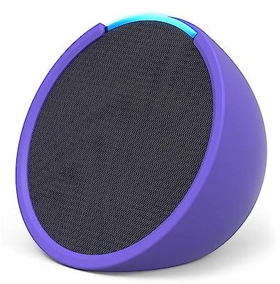 Echo Pop | Full sound compact Wi-Fi and Bluetooth smart speaker with Alexa | Charcoal and a Made For Amazon Sleeve for Echo Pop (2023 release), Purple