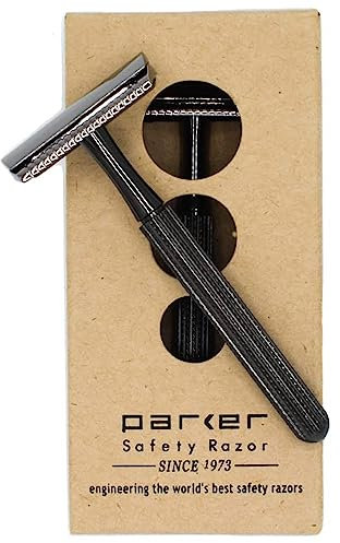 Parker Safety Razor, Model 78R Rasierhobel mit geschlossenem Kamm, 3-teilig, Graphit/Gun Metal