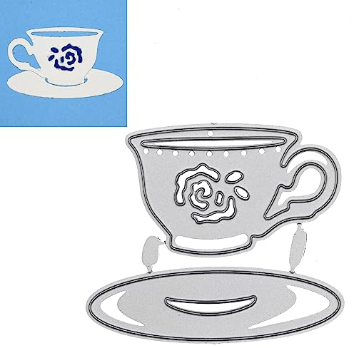 Tea Cup & Saucer Metal Cutting Dies, Stencil, Card Making, Scrapbooking, Paper Crafts, Photo Album A6