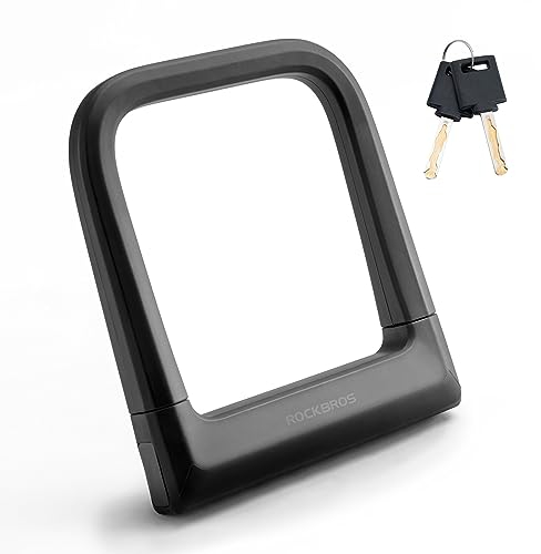 ROCKBROS Bike Lock: Heavy Duty U-Lock/D-Lock with 2 Keys (1.4cm Thick) for Bicycle, Motorcycle & Electric Scooter
