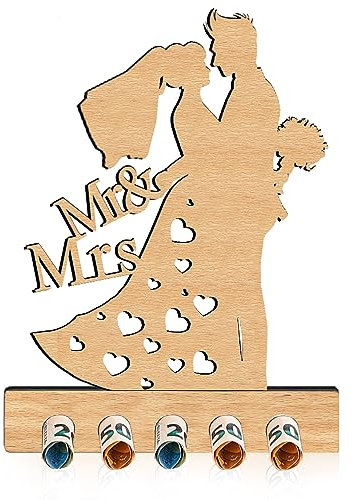 GROVBLE Geldgeschenk Hochzeit,Personalisiertes Herzmuster, für brautpaar Tischdekoration Liebe Geschenk aus Holz für Freunde, Familie
