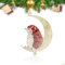 Tiere sitzen auf dem Mond, Ornamente für Weihnachtsbaum, doppelt bedruckter Acryl-Hängeanhänger für Weihnachtsbaumschmuck, Fenster-Wandbehang, Waldornamente, Heim-Party-Dekoration (niedlicher Igel)