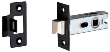 Golden Grace Bolt Through Tubular Latch in Matt Black Finish - 2.5 64mm Body, 45mm from Edge of Door to Spindle Hole