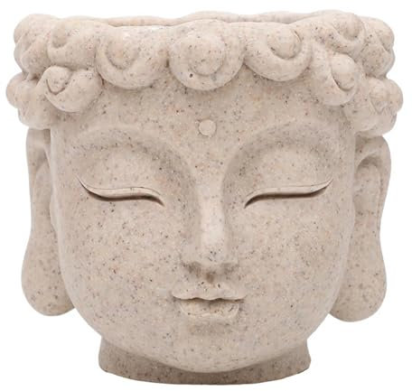 MagiDeal Pot de Fleur tête de Bouddha, conteneur de Brosse de Maquillage, Plantes d'intérieur décoratives, Figurine, Vase de Fleur, conteneurs de Plantes pour, modèle A