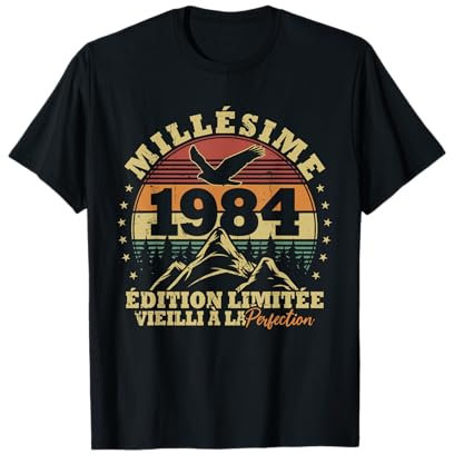 Millésime 1984 Anniversaire Cadeau 40 Ans Hommes Femmes T-Shirt