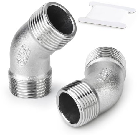 ERGAOBOY 2 pièces 1/2 BSP 304 Inox 45 degrés Connecteur de tuyau pour raccords de tuyaux