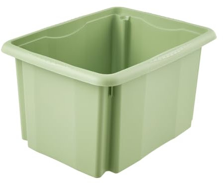 keeeper Aufbewahrungsbox mit Dreh-/Stapelsystem, 15 l, 38 x 28,5 x 20,5 cm, Emil Eco Line, Grün (Eco Grass Green)