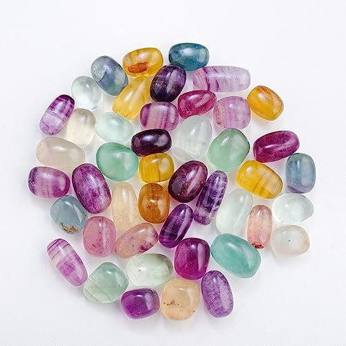 BIANMTSW Fluorite Arc-en-Ciel en Cristal Naturel, 50g, gemme colorée, Cadeau de Jardin et de Piscine Collections de la Maison