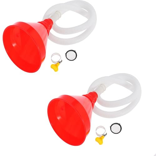 Nayciiy Embudo de aceite de boca ancha con manguera de 100 cm de largo y pantalla de malla, embudo universal para coche, automoción, cocina, motor, gas, líquido, líquido (paquete de 2)