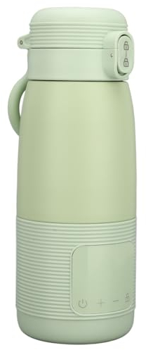 Calentador de Agua Inalámbrico para Leche Materna, Calentador Portátil de Leche Materna con Pantalla Digital, Uso Conveniente, Calentador Eficiente Mientras Viaja (verde claro)