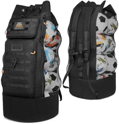 BlesMaller Fußball Ballnetz extra große Balltasche für 13 Bälle Ballsack mehrzweck Sport Netztasche Herren Rucksack für Volleyball Basketball