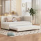 Goeria Polsterbett 90×200cm, Ausziehbares Schlafsofa,Jugendbetten Kinderbetten Gästebetten, Multifunktionsbett mit Lattenrost, Samtstoff (Beige/Bring EIN Etagenbett mit)