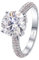 Tolldek 14K 585 Weiß Gold Echtschmuck Ring, Klassiker Verlobungsring mit Moissanit 2ct, Au585 Gold Freundschaftsringe Hochzeitsring Pärchen Ringe für Damen, Silber, Gr.53