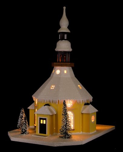 Erzgebirge Palast Lichterhäuser Uhlig Lichterhaus Seiffener Kirche - 40 cm