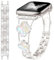 fitonyo Bracelet trèfle diamant compatible avec Apple Watch Series 10/9/8/7/6/5/4/3/2/1/SE,Bracelet métal habillé étincelant à diamant réglable pour iWatch 38/40/41/42mm Argent Starlight
