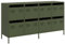 vidaXL Sideboard Olivgrün 135x39x73,5 cm Kaltgewalzter Stahl, Kommode, Anrichte, Küchenschrank, Schubladenkommode, Schrank, Flurschrank